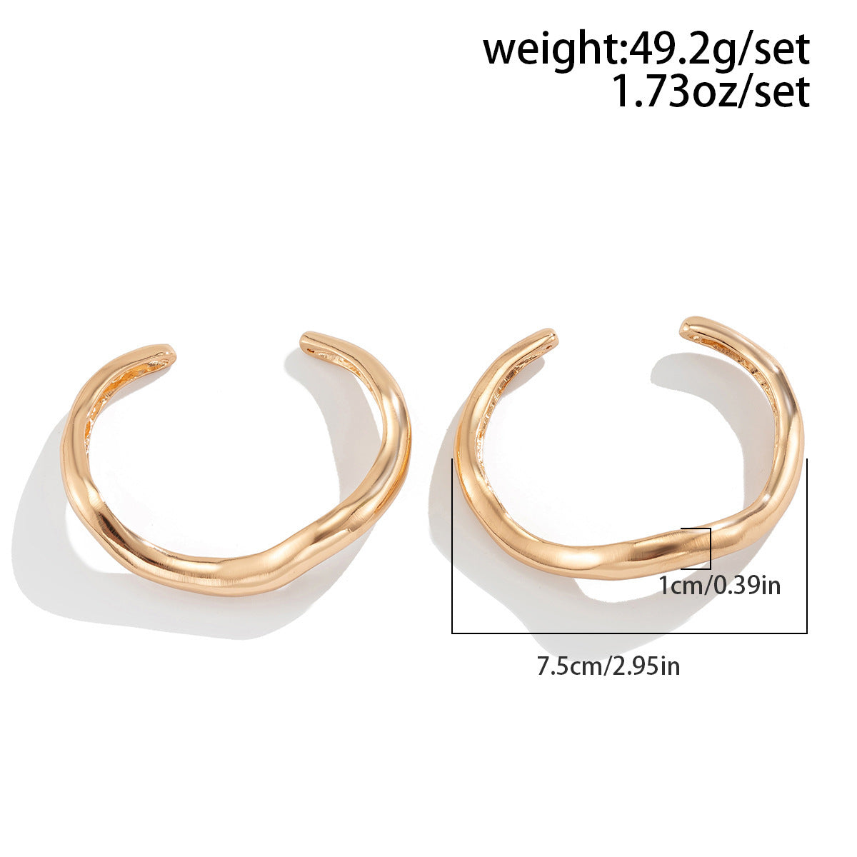 European And American Cross-Border Design-Driven Irregular Metal Bracelet