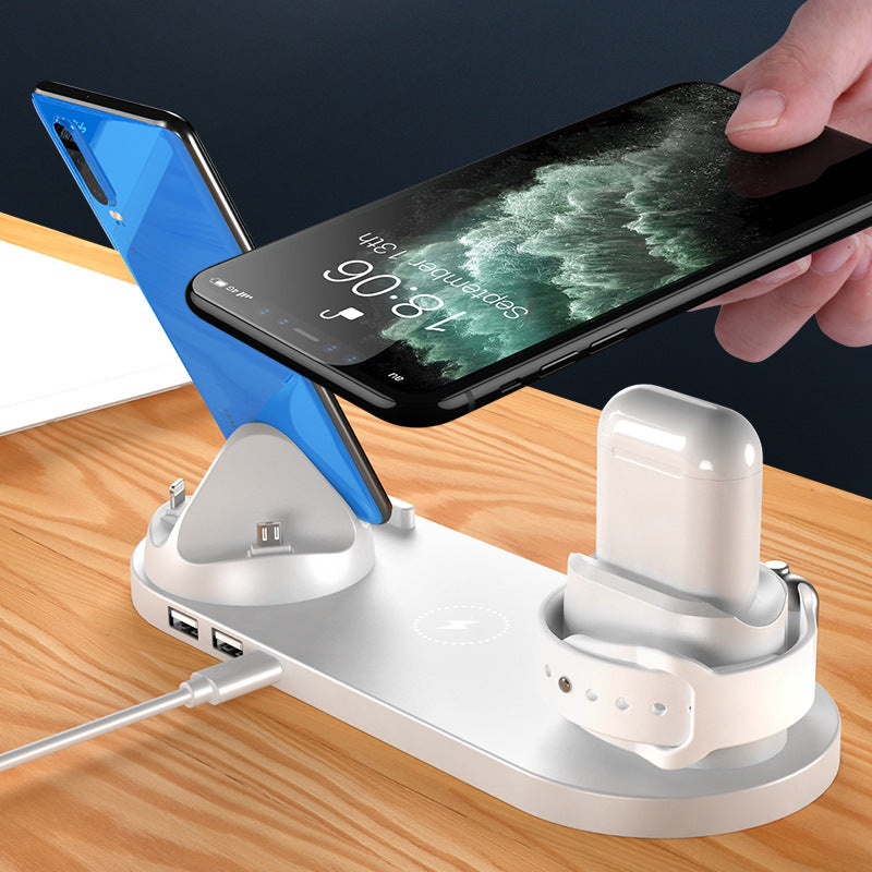 6 in 1 Wireless Charging Dock Station for iPhone and Smartwatch Fast Charging Pad