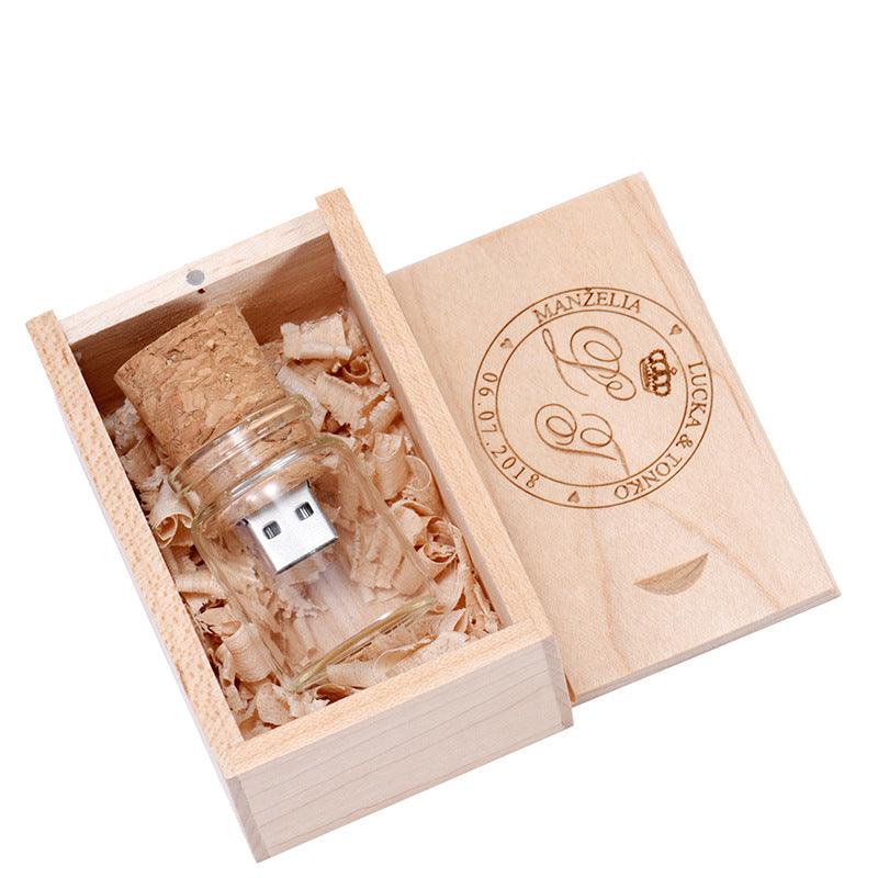 Personalized Wood Drift Bottle USB Flash Drive