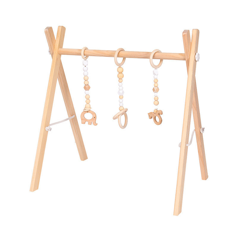 Adjustable Wooden Baby Activity Gym with Bells