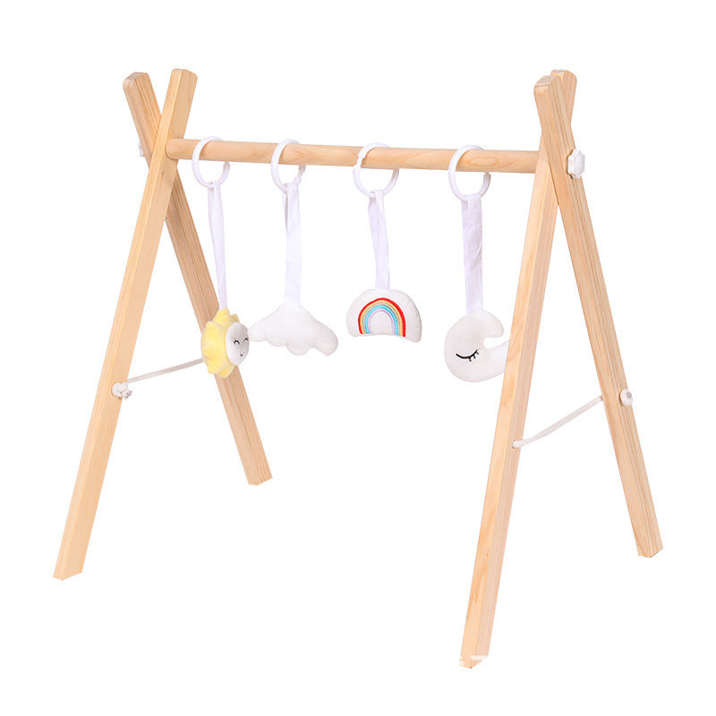 Adjustable Wooden Baby Activity Gym with Bells