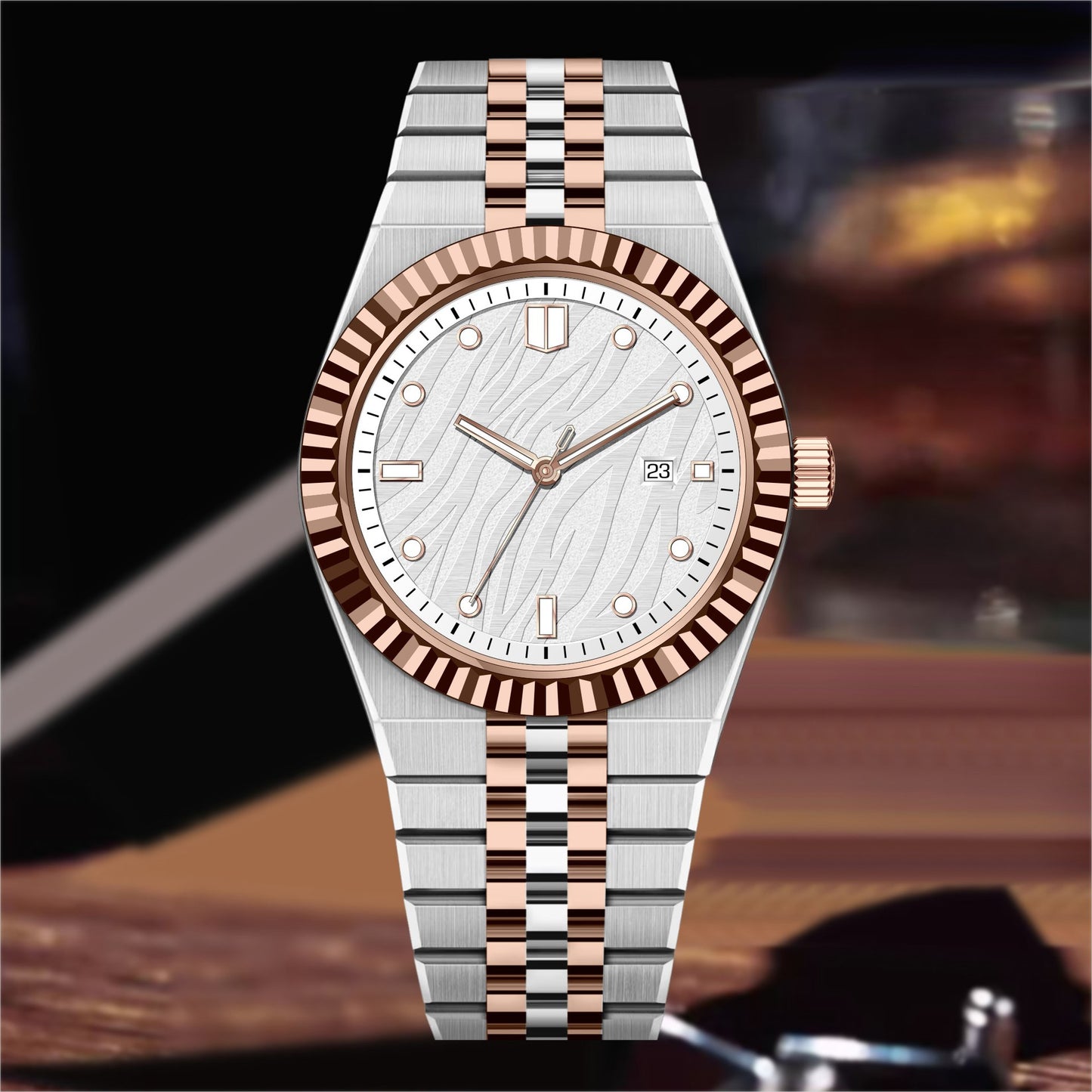 High-End Business Steel-Strap Mens Quartz Watch