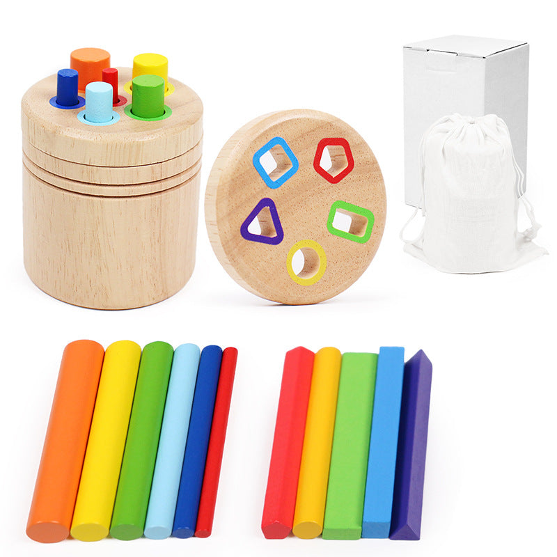 Wooden Color Shape Sorting Cup