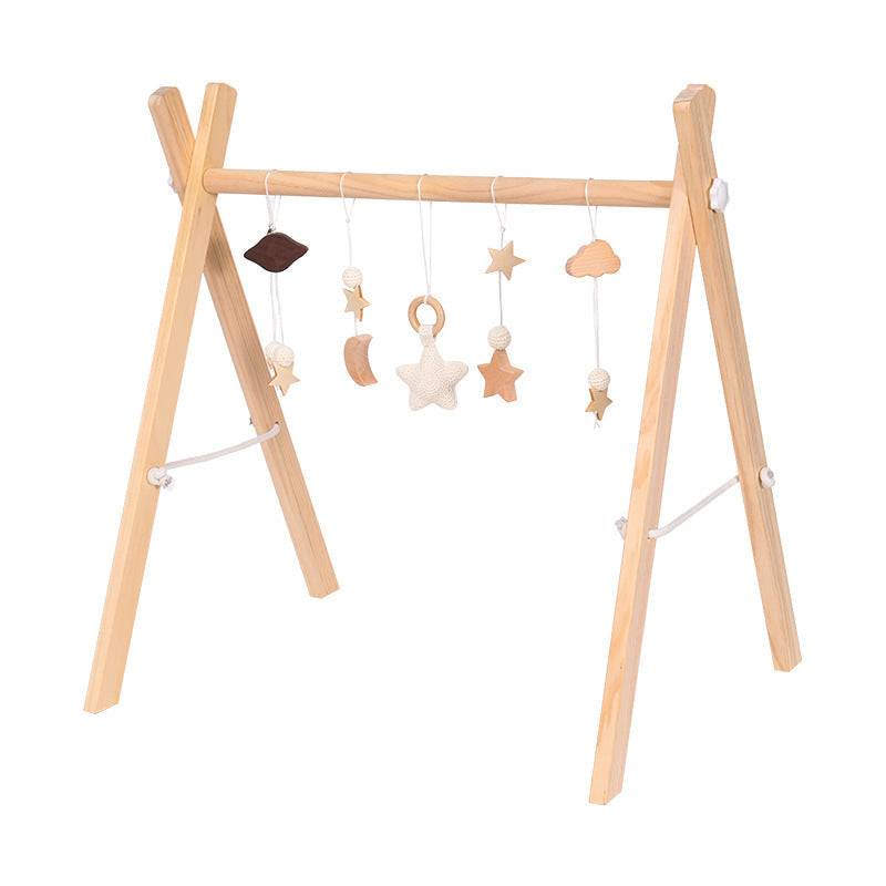 Adjustable Wooden Baby Activity Gym with Bells