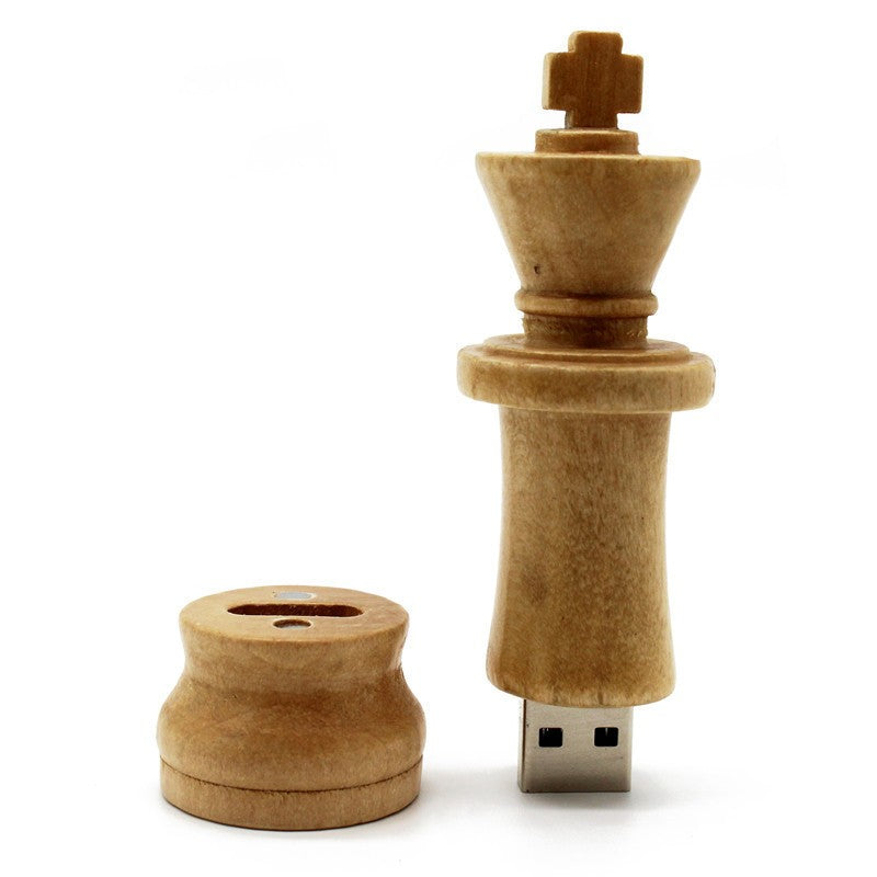 Wooden Chess King USB Flash Drive