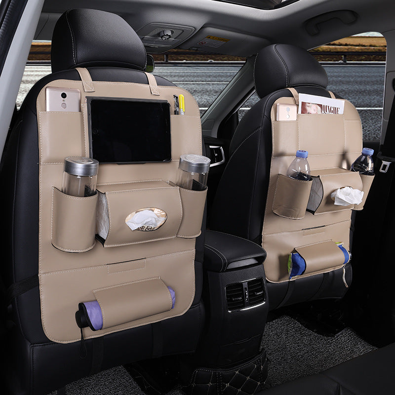 Premium Leather Car Seat Back Organizer