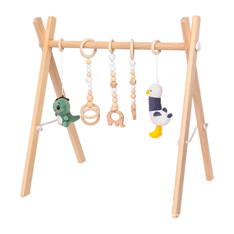 Adjustable Wooden Baby Activity Gym with Bells