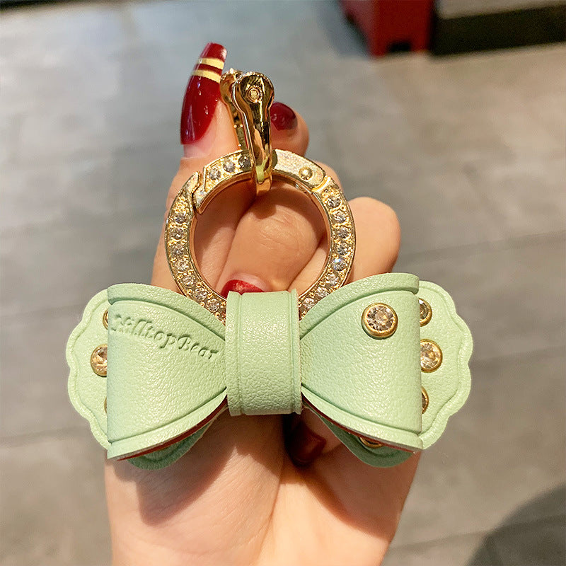 Alloy Diamond Bow Keychain Handbag Pendant