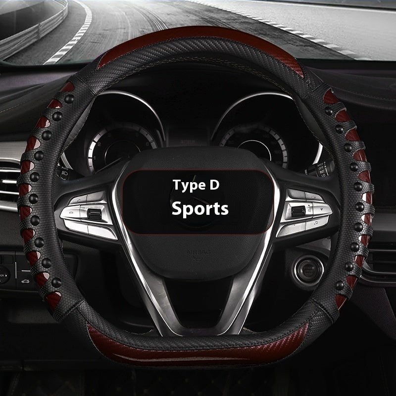 Premium Leather & Silicone Steering Wheel Cover