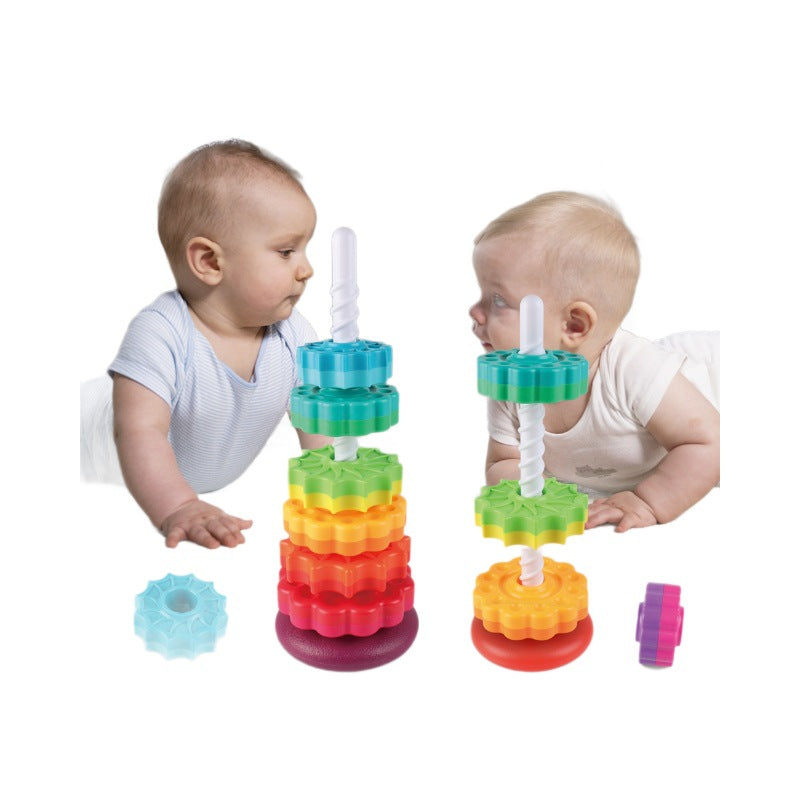 Benefit Infant Cognitive Rainbow Rotating Tower Toy