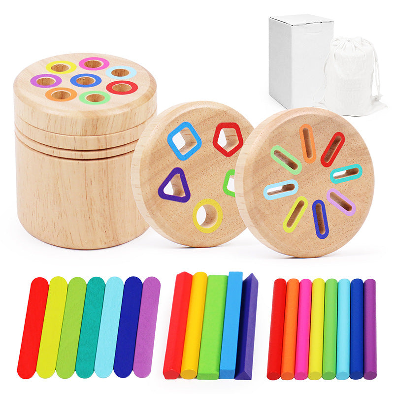 Wooden Color Shape Sorting Cup