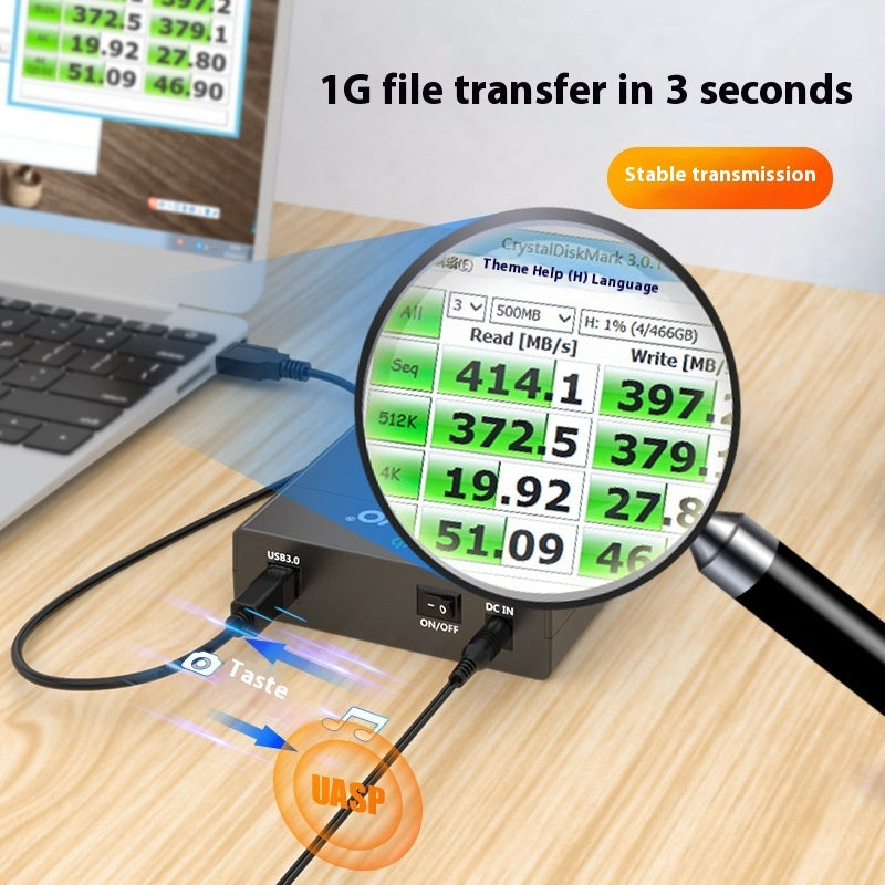 3.5 Inch SATA to USB 3.0 External Hard Disk Box - Supports 14TB