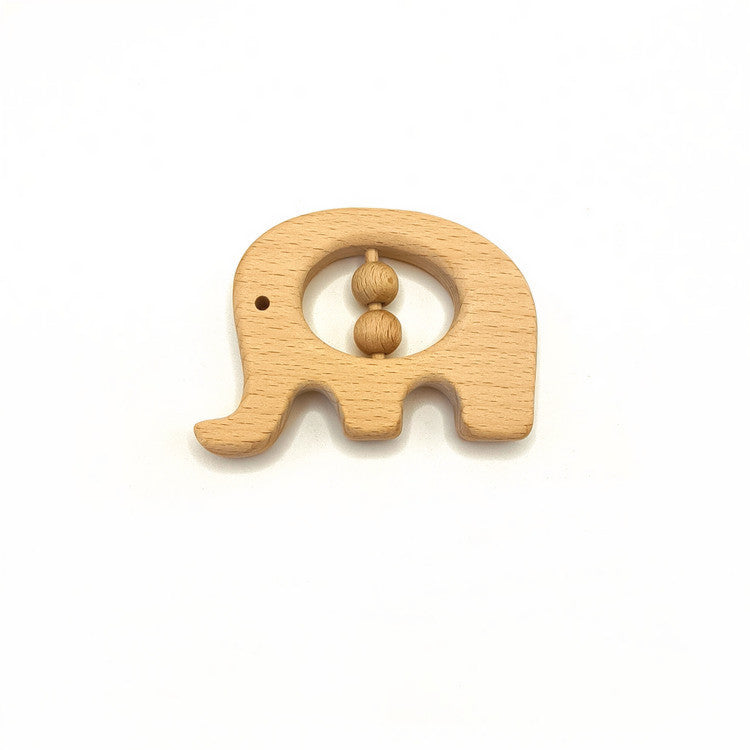 Wooden Baby Rattle Teether Toy with Photo Props