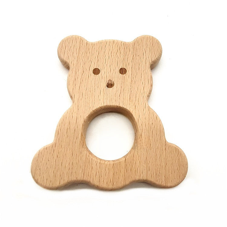 Wooden Baby Rattle Teether Toy with Photo Props