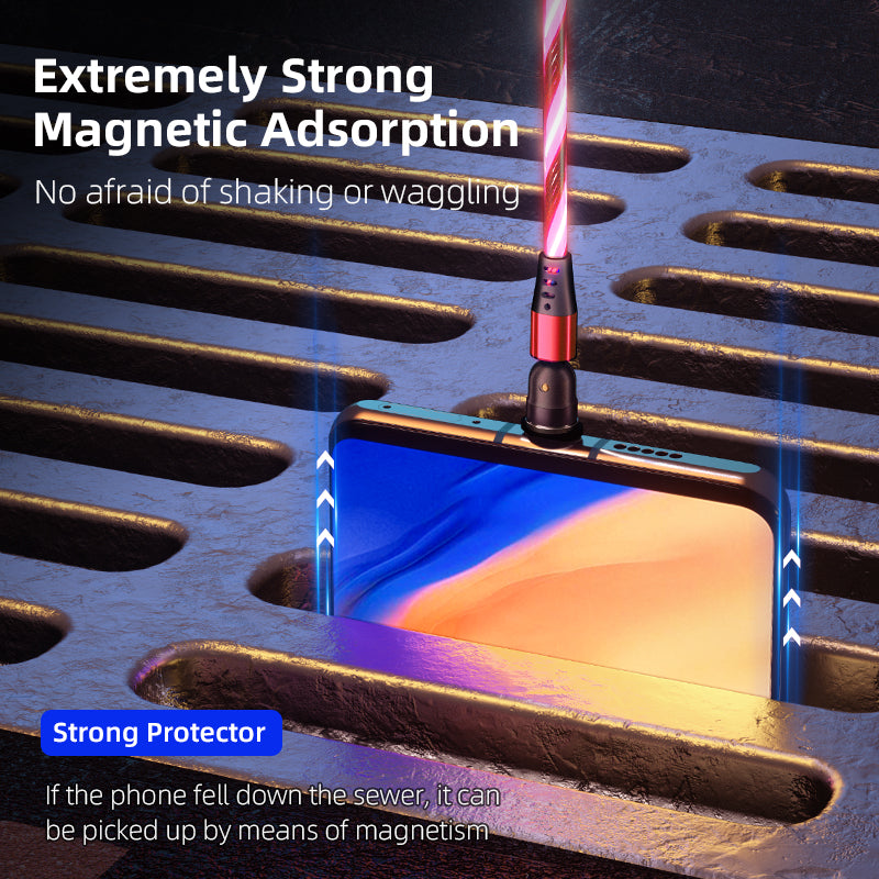 540° Rotating Magnetic LED Charging Cable
