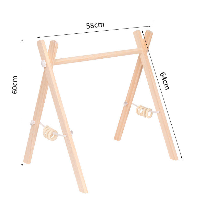 Adjustable Wooden Baby Activity Gym with Bells