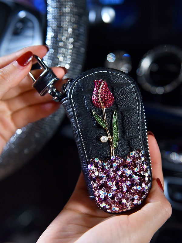 Diamond & Rose Car Key Case