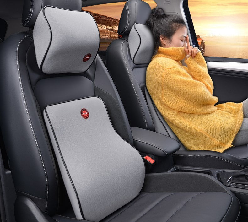 Premium Car Neck & Lumbar Support Pillow Set