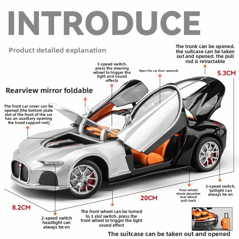 Metal Sports Car Model with Flash and Sound