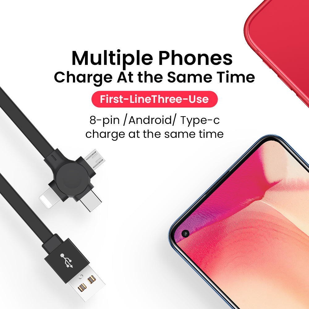 4-in-1 Retractable Charging Cable with Phone Stand