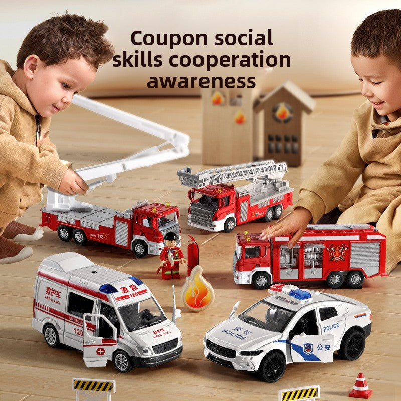Model of children's alloy fire and urban rescue vehicle