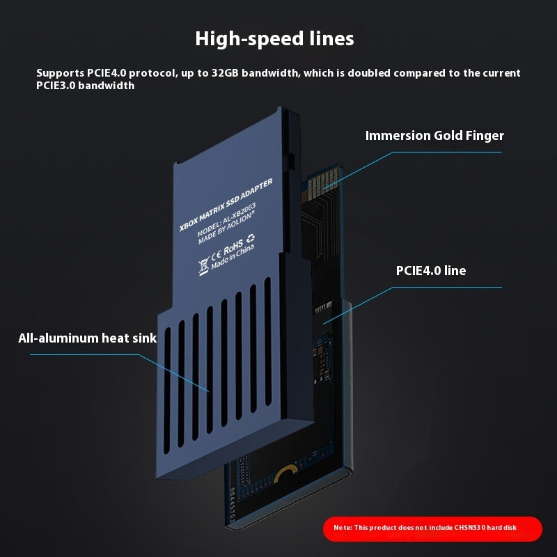 Premium Aluminum M.2 SSD Expansion Card Holder for Xbox Series S/X
