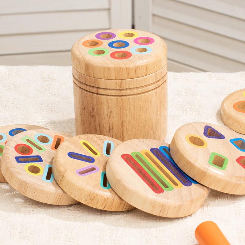 Wooden Color Shape Sorting Cup