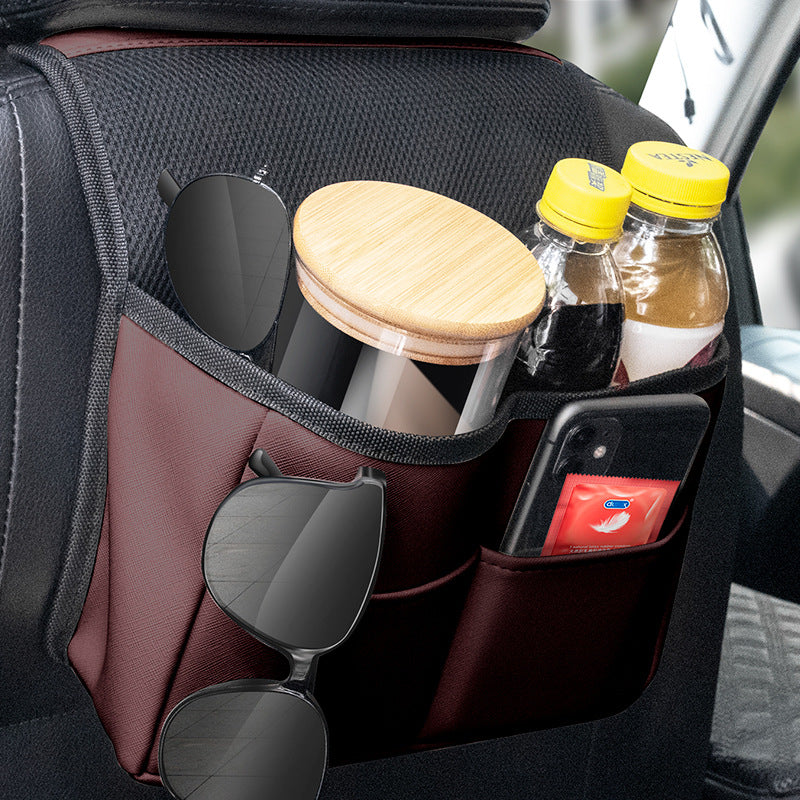 Premium Leather Car Seat Back Organizer