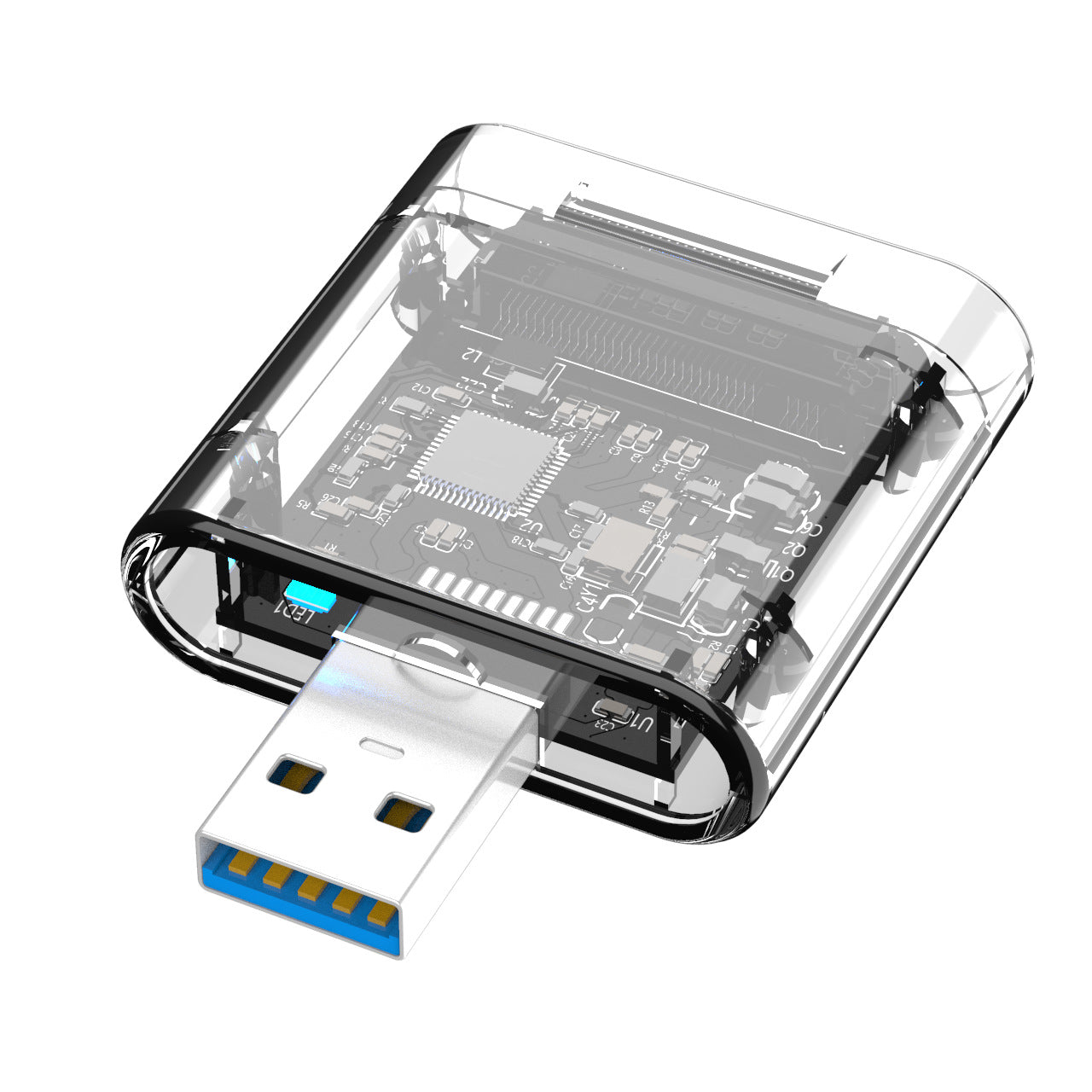 Creative Transparent Solid State Mobile Hard Disk Box with USB Interface
