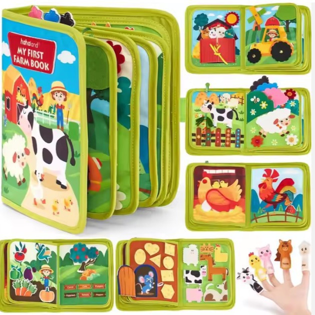 Childrens Tear Resistant Farm Animal 3D Cloth Book