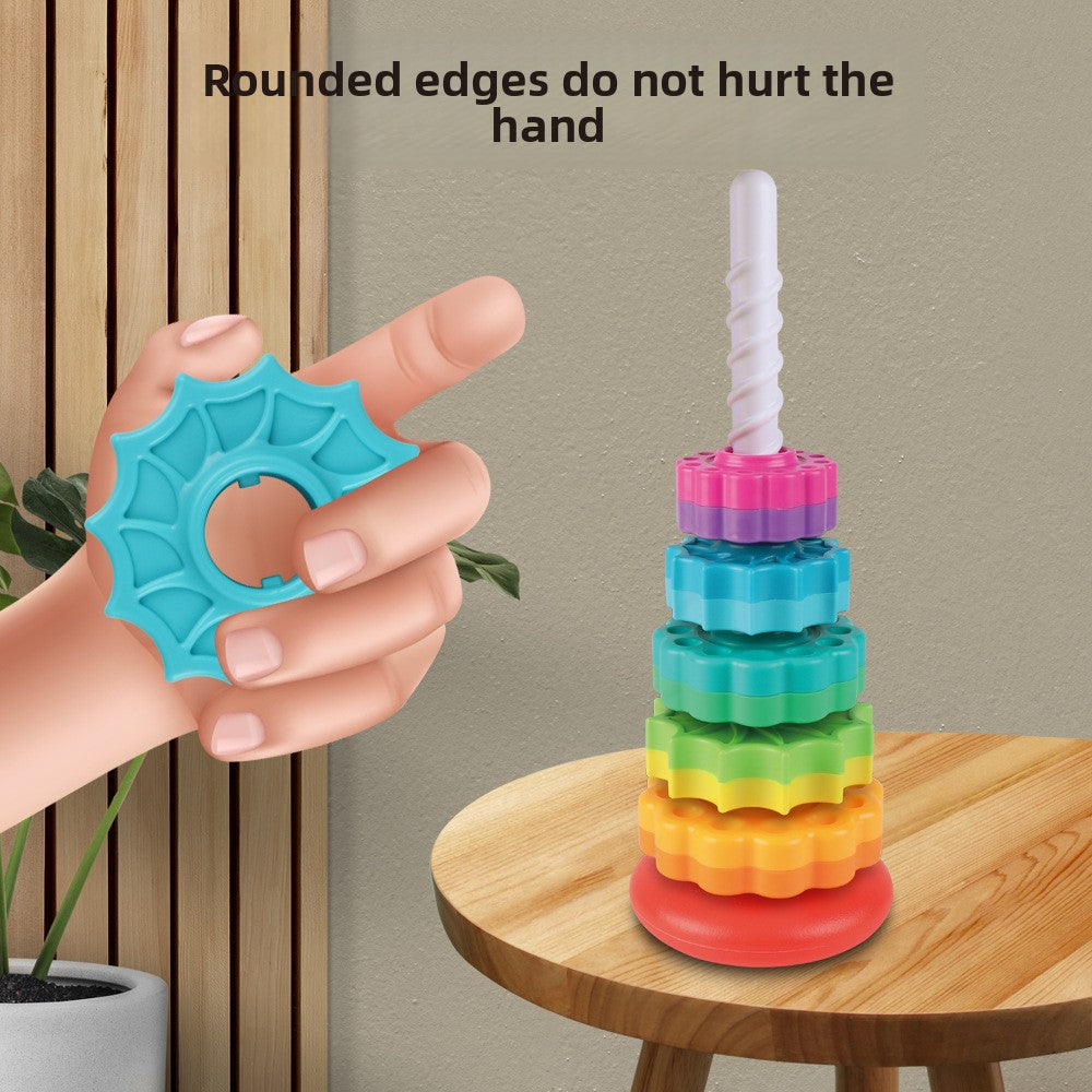 Benefit Infant Cognitive Rainbow Rotating Tower Toy