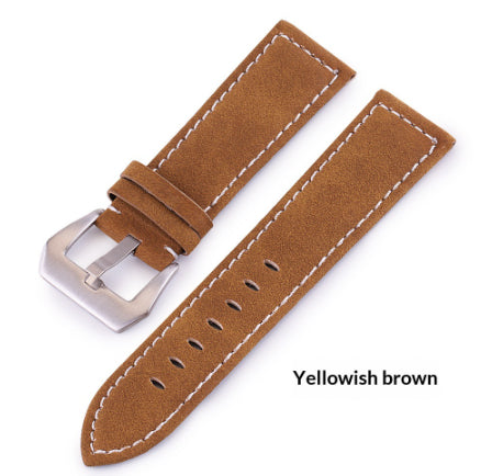 Frosted Cowhide Leather Watch Strap High-end Pure Handmade Thick Thread